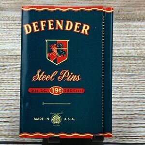 Defender Steel‎ Pins Vintage Sewing Crafting Supplies 240 pc Carded Made in USA